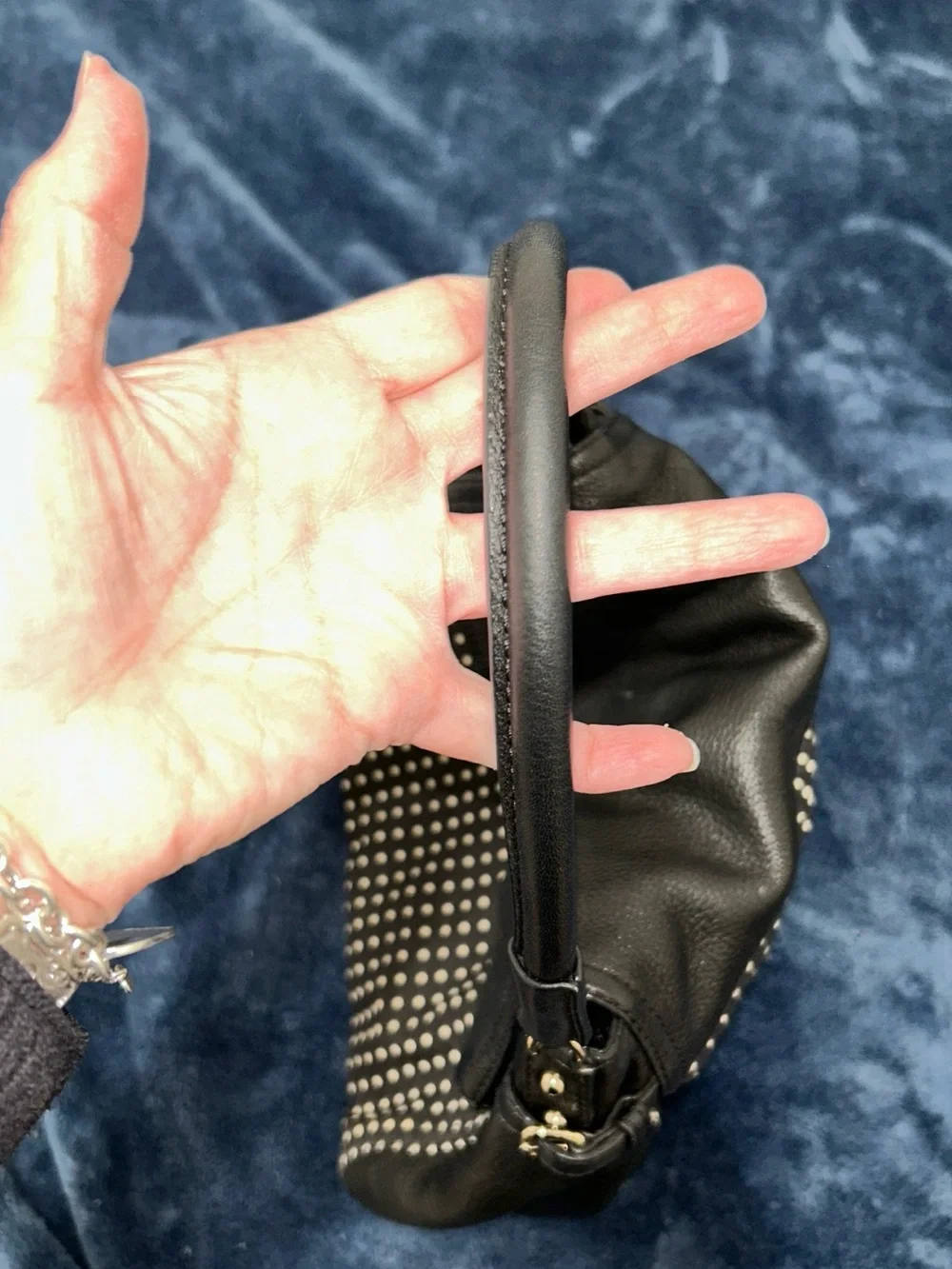 kate spade Black Leather Purse with White Polka Dot Panel